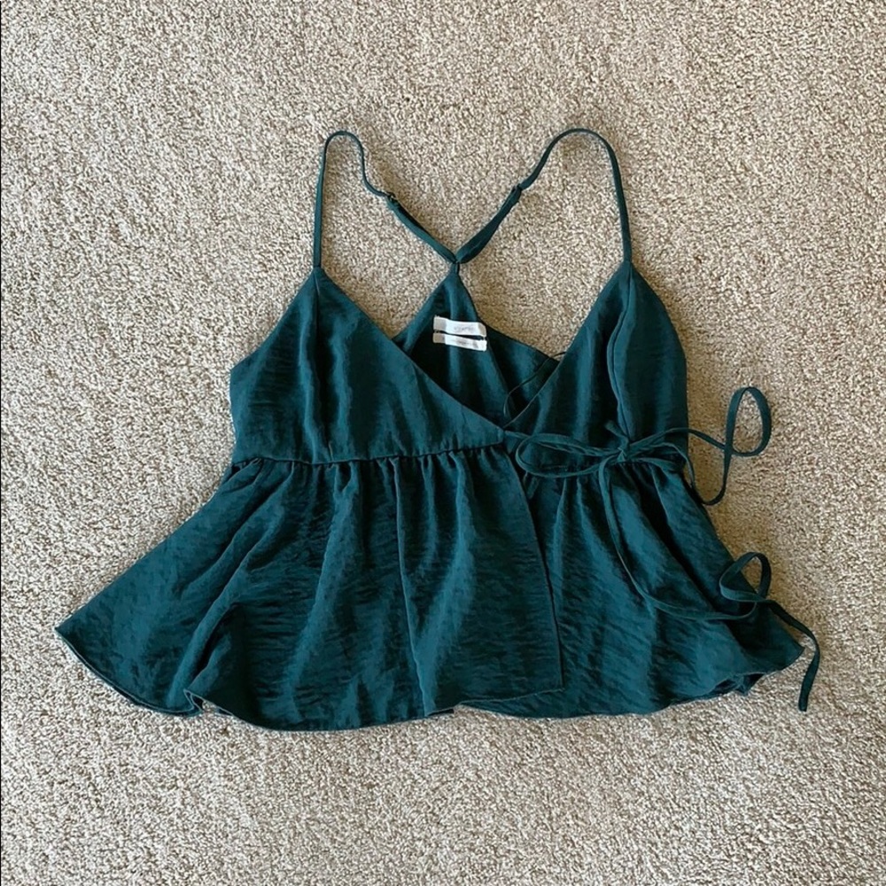 Urban outfitters plunging peplum wrap top